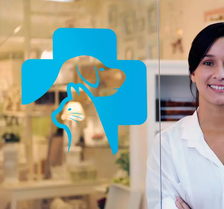 Adesivo per vetrina clinica veterinaria - TenStickers