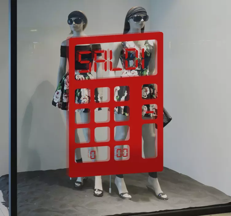 Vetrofania Saldi Calcolatrice - TenStickers