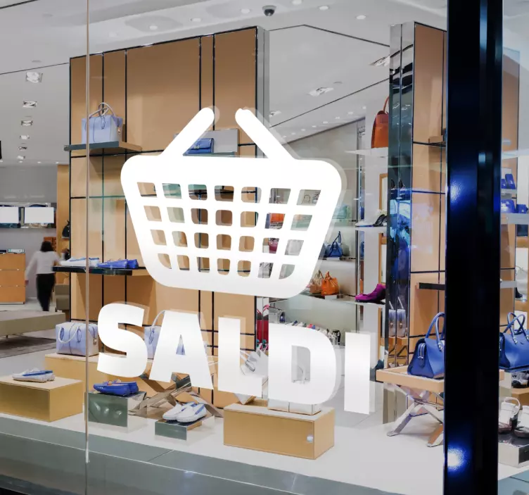 Vetrofania saldi cestino - TenStickers