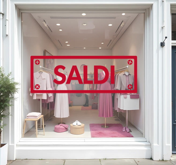 Vetrofania saldi segnale strada - TenStickers