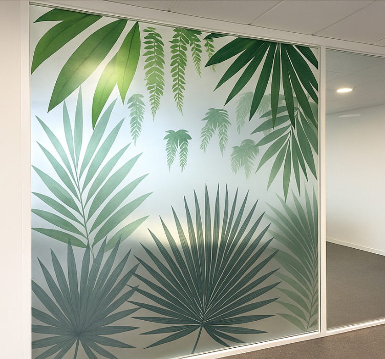 Vetrofanie motivo di foglie di palma - TenStickers