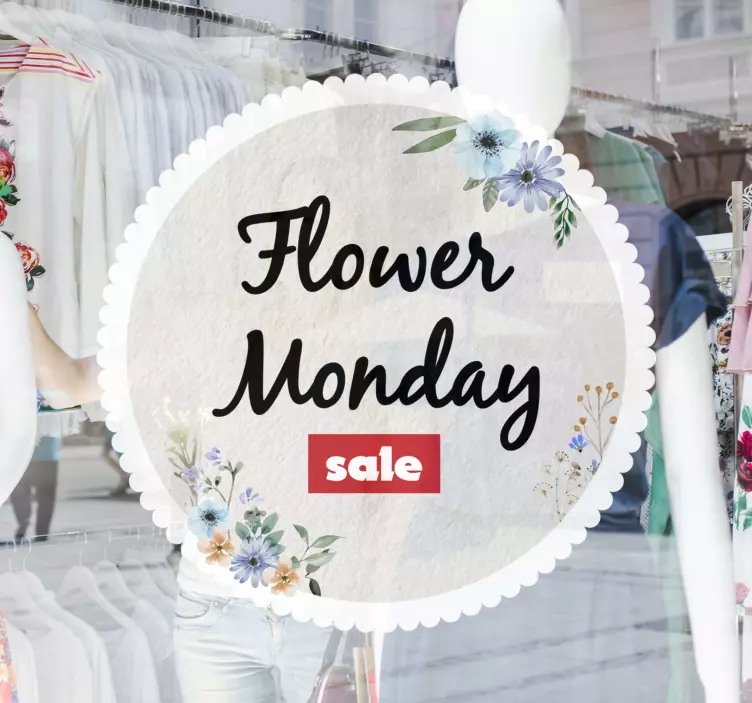 Vetrofanie saldi annuncio di vendita floreale - TenStickers