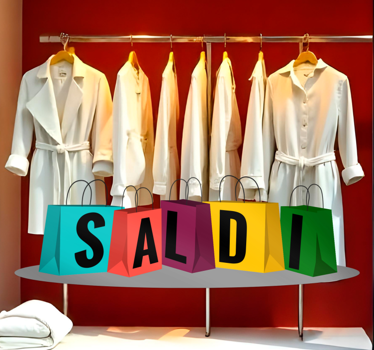 Vetrofanie saldi borse della spesa - TenStickers