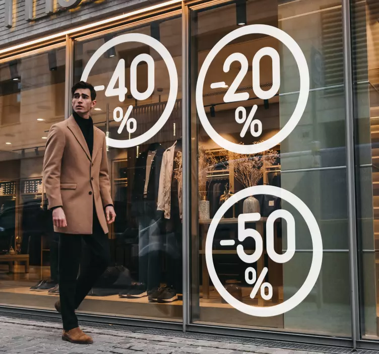 Vetrofanie saldi cerchio degli sconti sticker - TenStickers