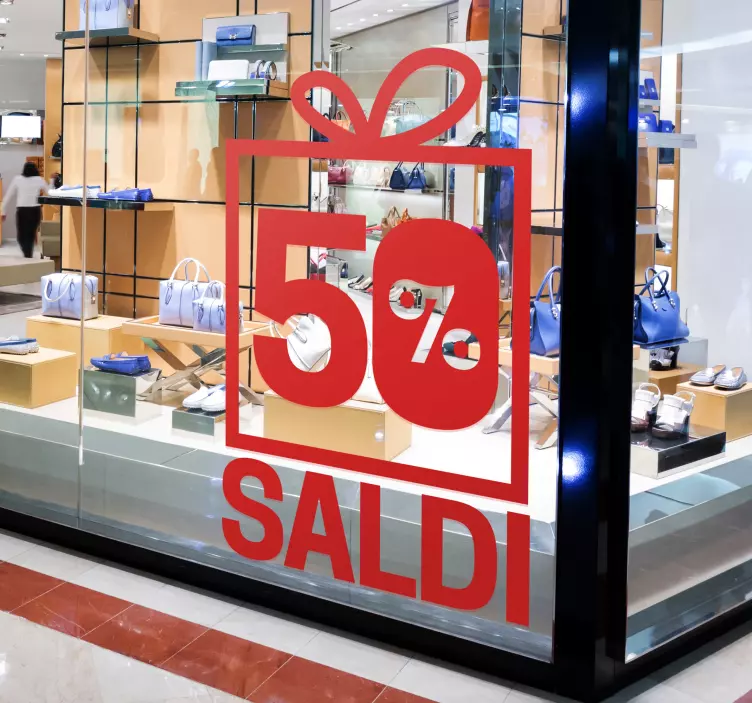 Scritte saldi per vetrine sconto personalizzato - TenStickers
