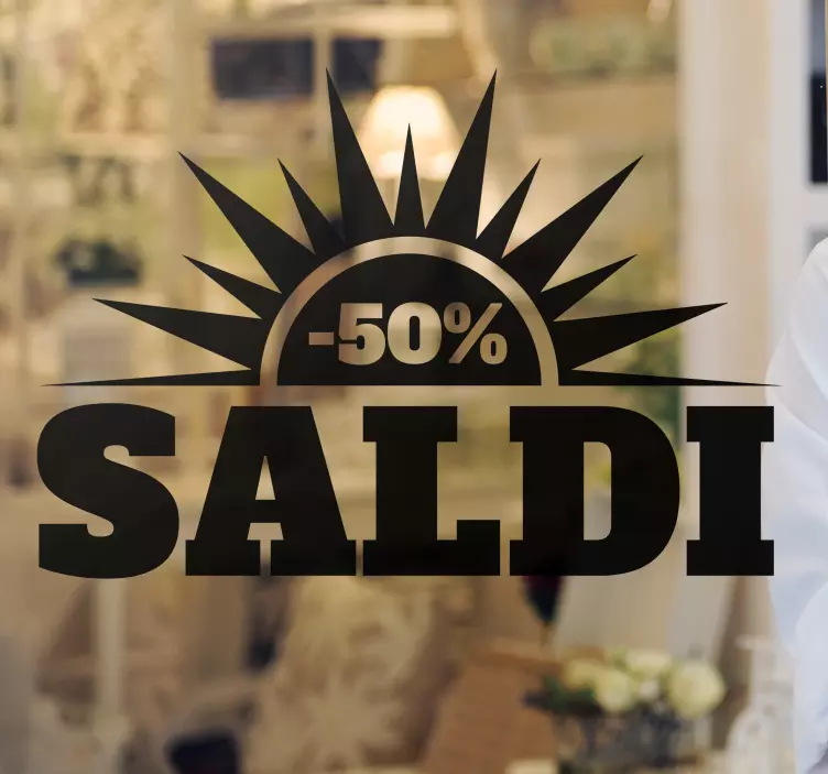 Vetrofanie saldi sole percentuale personalizzata - TenStickers
