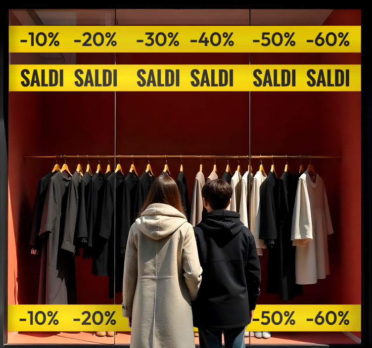 Vetrofanie saldi sconto di confine - TenStickers