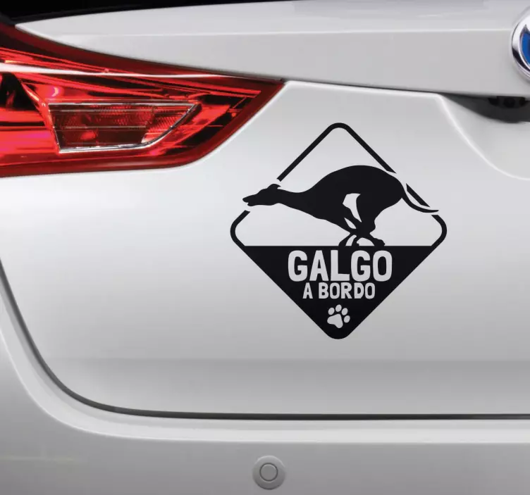 Adesivo per auto galgo a bordo - TenStickers
