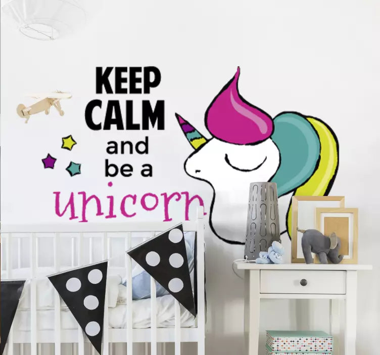 Vinilo keep calm unicornio - TenStickers