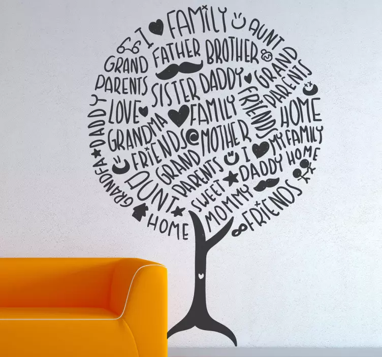 Adesivo murale albero di famiglia - TenStickers