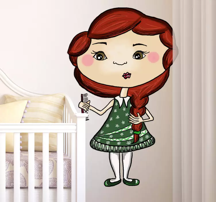 Adesivo murale bambina dai capelli rossi - TenStickers