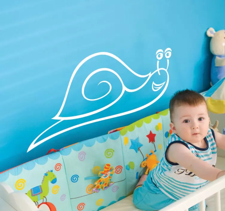 Adesivo murale bambini lumaca sorridente - TenStickers