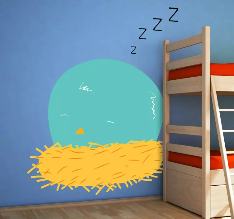 Adesivo murale bambini uccellino che dorme - TenStickers