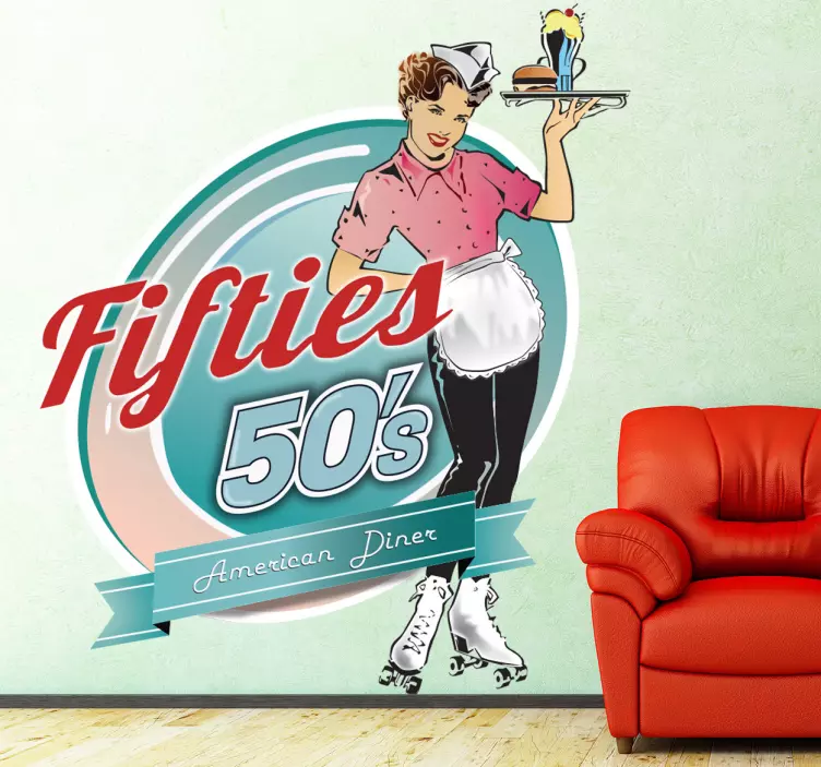 Adesivo murale cameriera americana - TenStickers