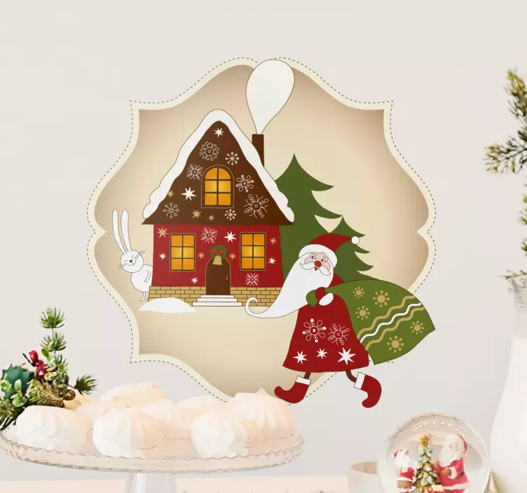 Adesivo murale Casa di Babbo Natale - TenStickers
