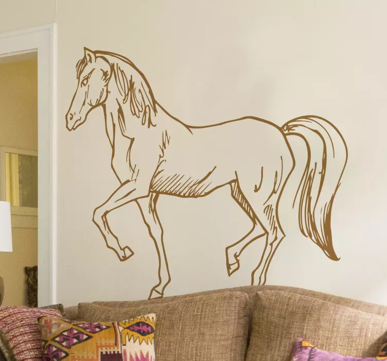 Adesivo murale Cavallo monocolore - TenStickers