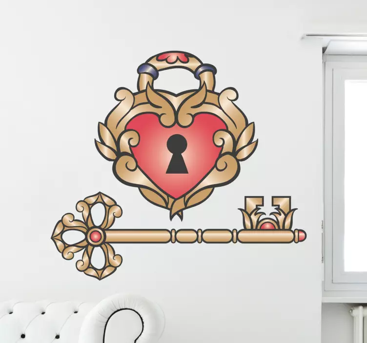 Adesivo murale chiave dell'amore - TenStickers