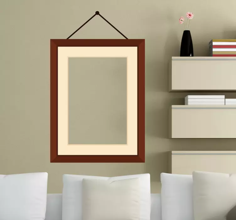 Adesivo murale cornice legno - TenStickers