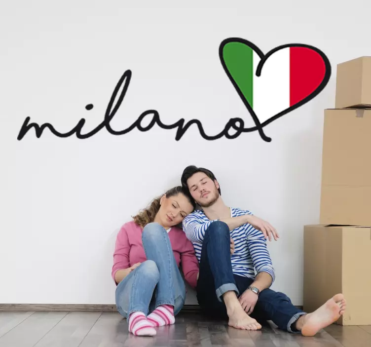 Adesivo murale Cuore Milano - TenStickers