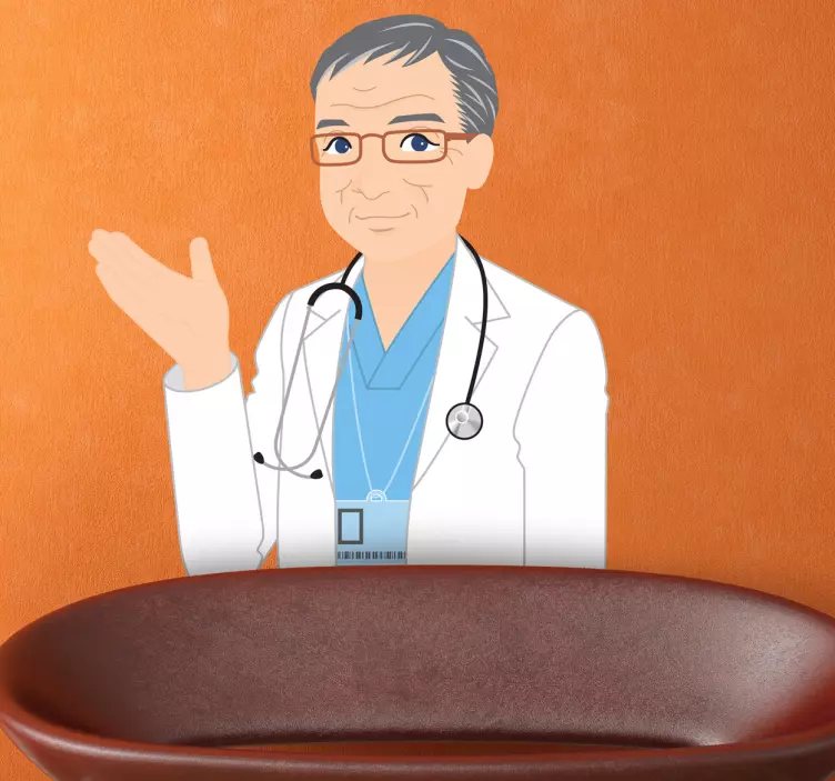 Adesivo murale Dottore con occhiali - TenStickers