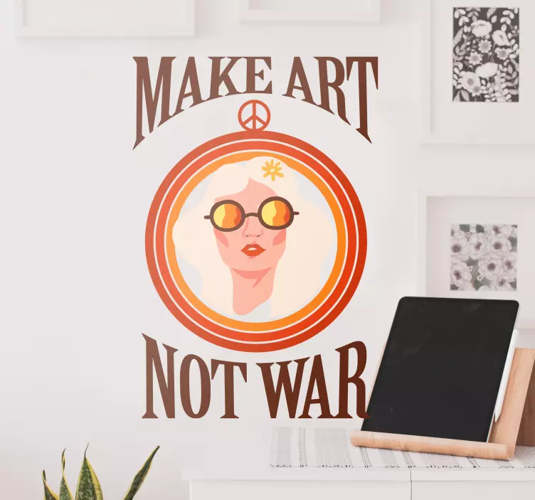 Adesivo murale fare l'arte e non la guerra - TenStickers