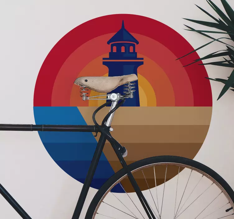 Adesivo murale il faro e il mare - TenStickers