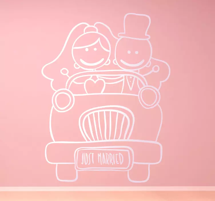 Adesivo murale Just Married - TenStickers