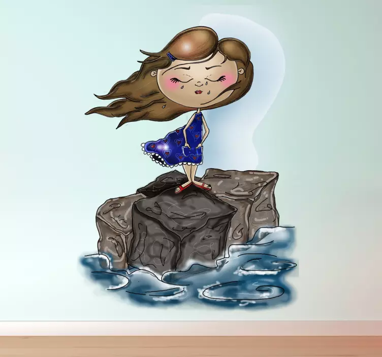 Adesivo murale la bambina e il mare - TenStickers