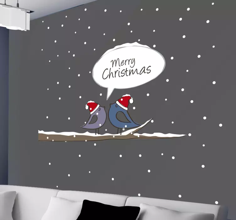 Adesivo murale Merry Christmas neve - TenStickers