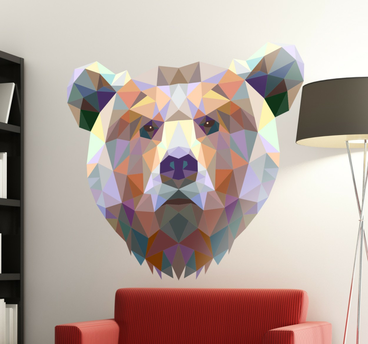Adesivo murale orso figure geometriche - TenStickers