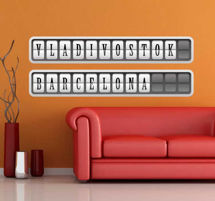 Adesivo murale personalizzabile  cartello aeroporto - TenStickers