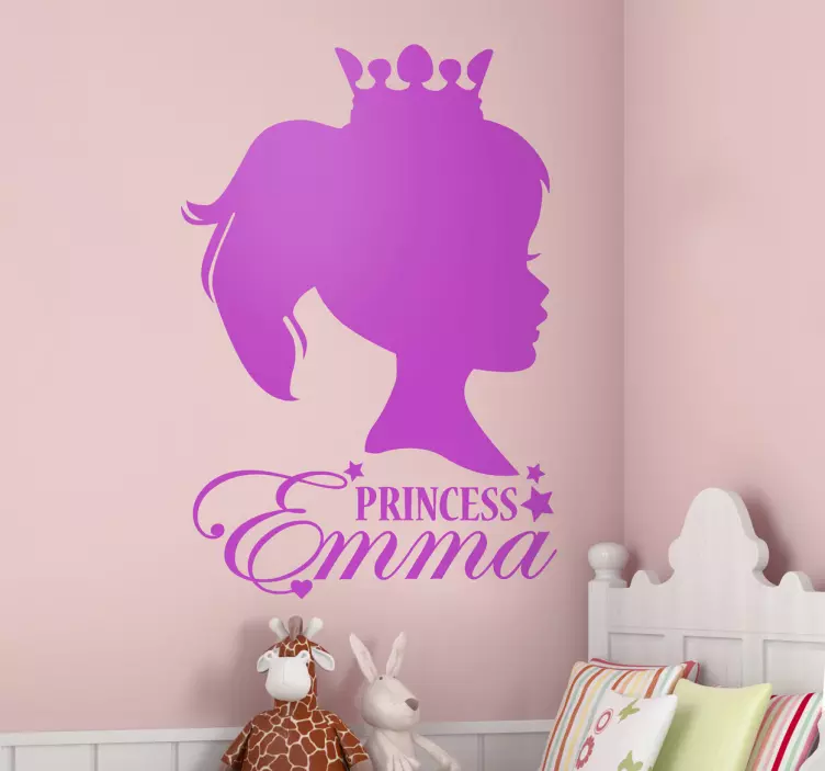 Adesivo murale personalizzato silhouette principessa - TenStickers