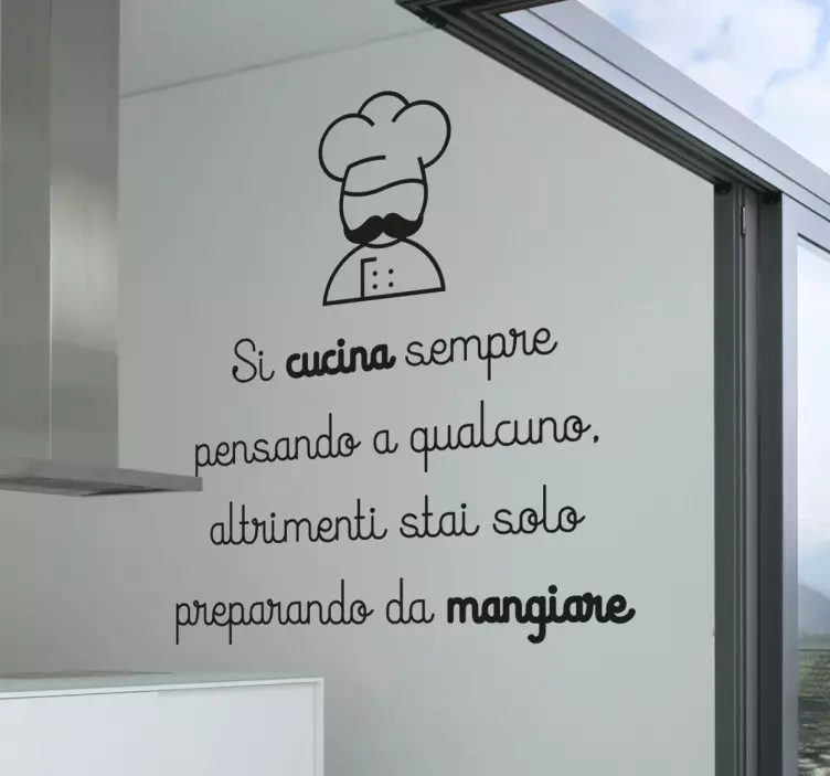 Adesivo cucina pensando a qualcuno - TenStickers