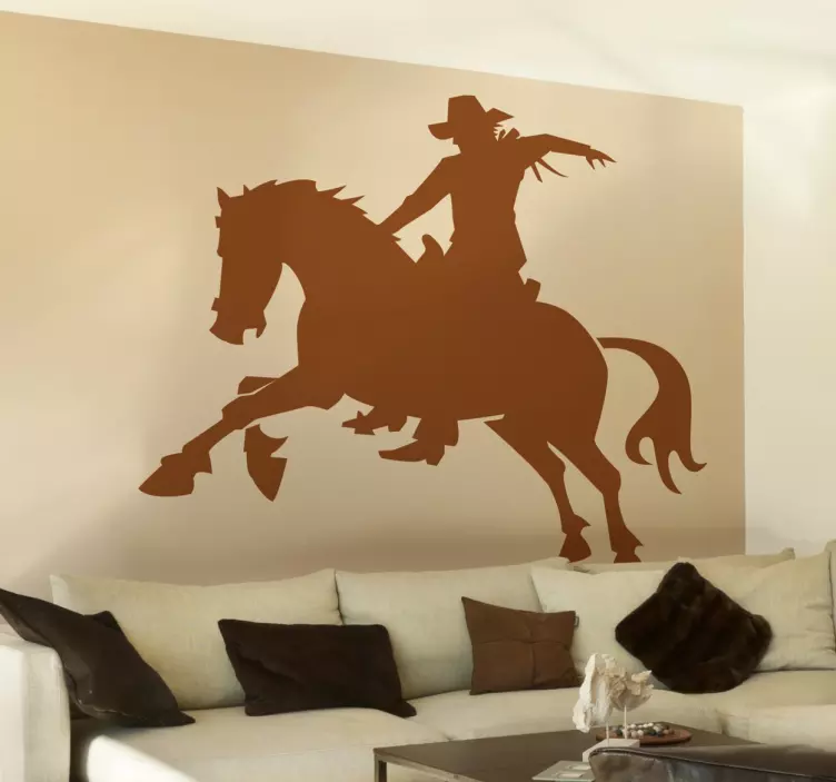 Adesivo murale silhouette cowboy - TenStickers