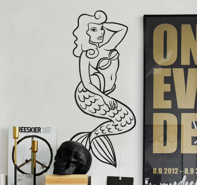 Adesivo murale sirena monocolore - TenStickers