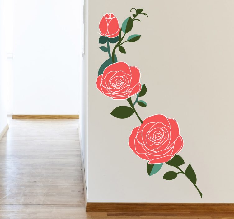 Adesivo murale  tre rose - TenStickers
