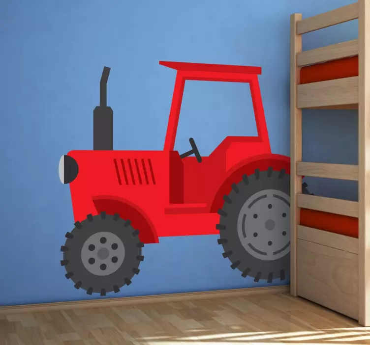 Wallsticker bambini trattore rosso - TenStickers