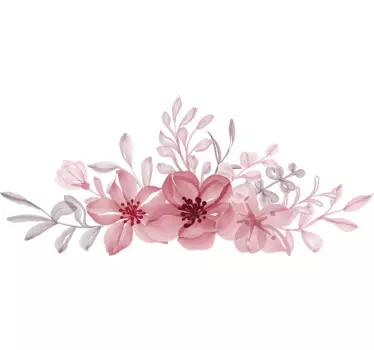 Adesivo murale camera da letto fiori rosa - TenStickers