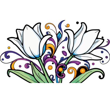 Adesivo per auto tulipani colorati - TenStickers