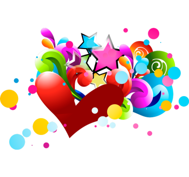 Adesivo per auto cuore colorato carino - TenStickers