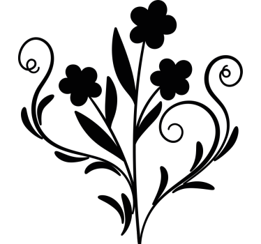 carta adesiva per ante armadio elegante silhouette di fiore - TenStickers