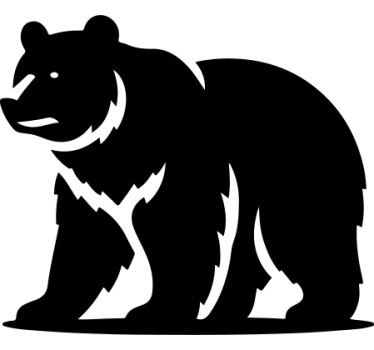 Adesivo per auto orso monocromatico - TenStickers