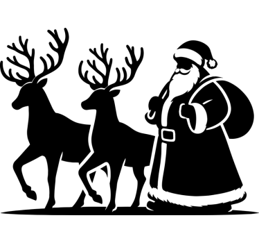 Vetrofania Natale sagoma di Babbo Natale - TenStickers