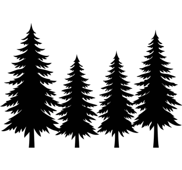 Adesivo natalizio alberi invernali - TenStickers