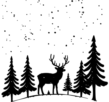 Vetrofania Natale scena invernale - TenStickers