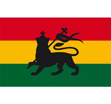 Adesivo murale Rasta bandiera e leone - TenStickers