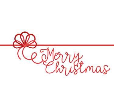 Adesivo murale rugby fiocco regalo buon natale - TenStickers