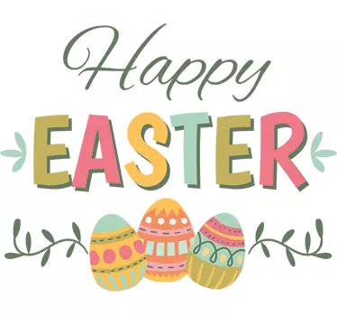 Sticker colorato Happy Easter - TenStickers