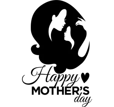 Vetrofania Happy mother's day Silhouette - TenStickers
