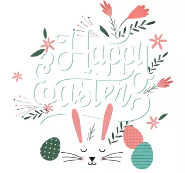 Vetrofania Coniglietto Happy Easter - TenStickers